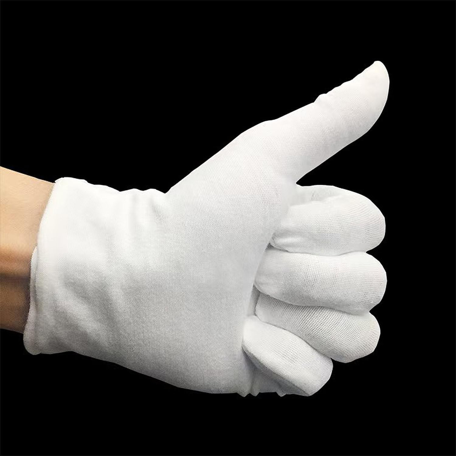 12 Pairs XL+ White Cotton Inspection Gloves – Soft Jewelry Coin Work Gloves