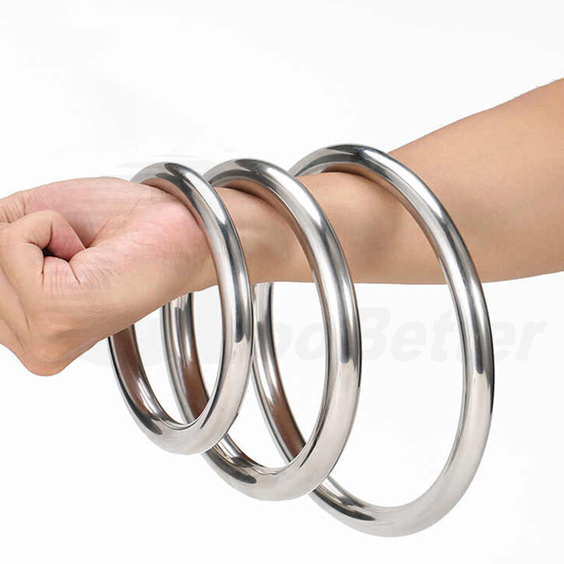 Stainless Steel O Ring Polished Welded Round Ring Heavy Duty Solid 9-344mm ID A2