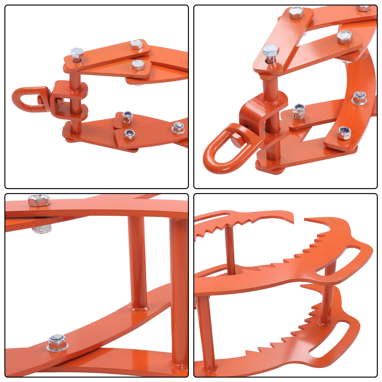 28/32/36in Log Lifting Tongs 4 Serrated Claw Heavy Duty Steel Hook Log Tongs