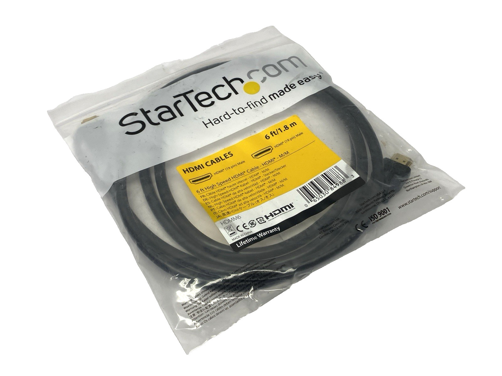 StarTech HDMM6 HDMI Cable 6′ High Speed Male to Male