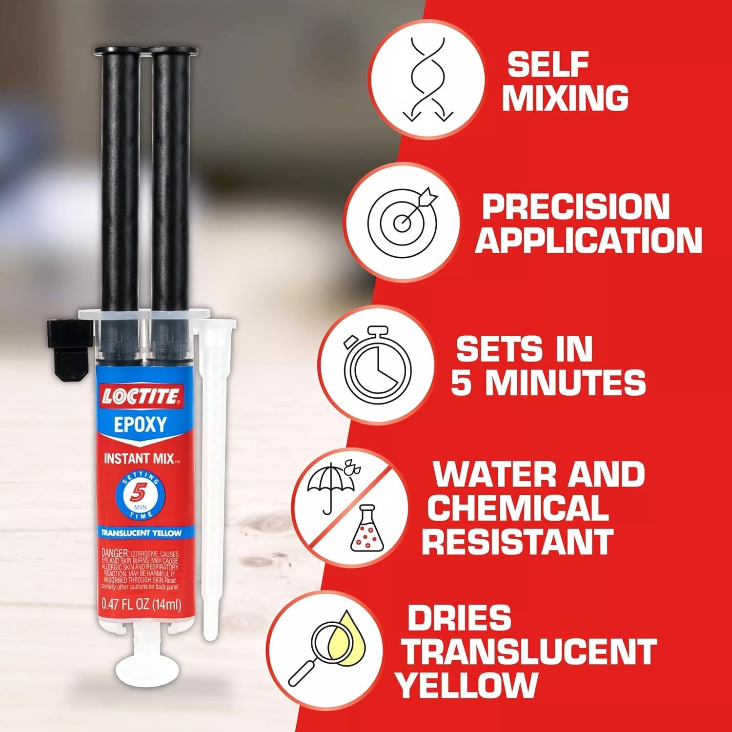 Translucent Yellow Epoxy Instant Mix – Strong & Fast-Drying Adhesive (Pack of 2)
