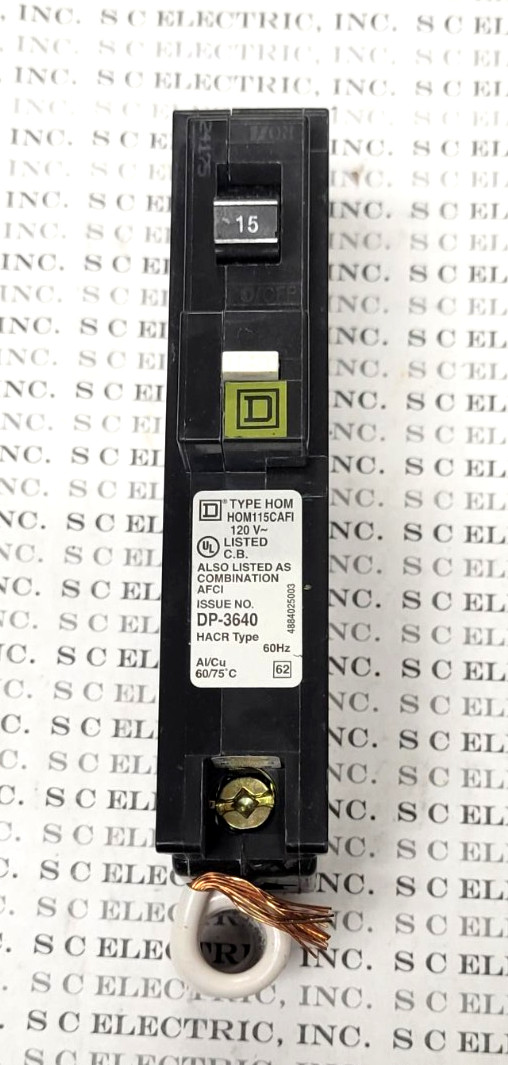 SQUARE D HOM115CAFI ARC-D-TECT CIRCUIT BREAKER AND COMBO ARC-FAULT INTERRUPTER