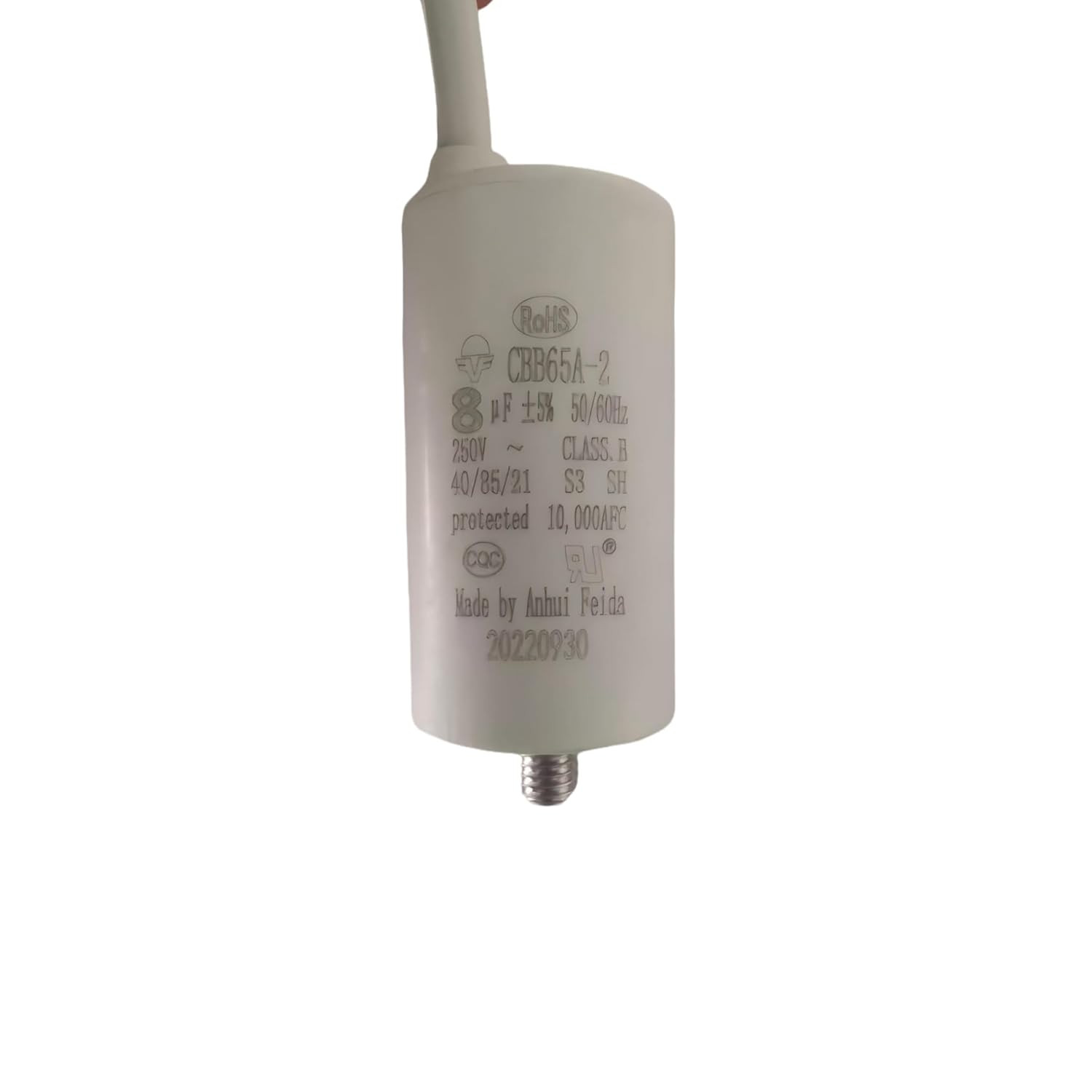 CBB65 8Uf 250VAC 50/60Hz Compressor Run & Start Capacitor 40/85/21 with Rohs UL