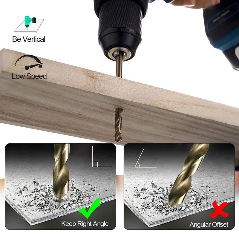 Cobalt Jobber Twist Drill Bit Sets For Drilling Stainless Steels & Hard Metals