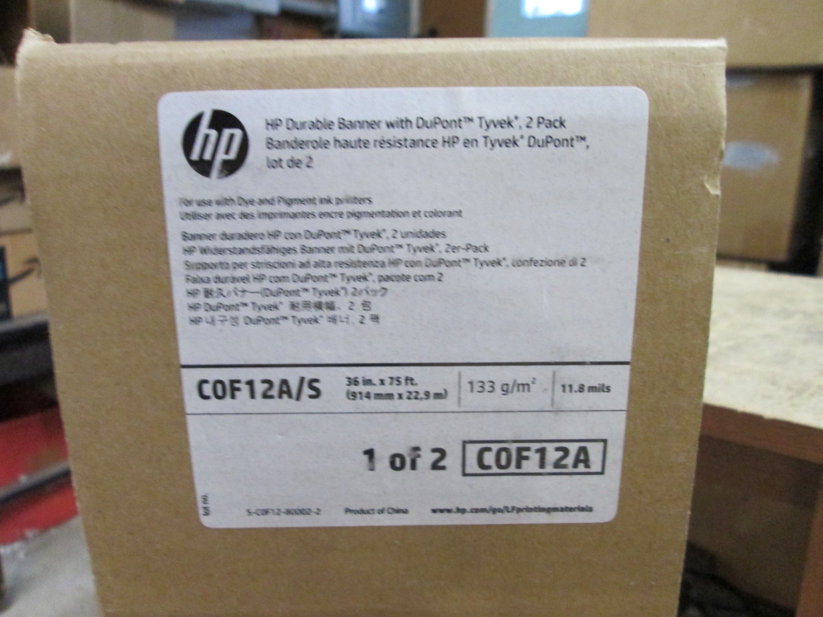 HP C0F12A Durable Dupont Tyvek Banner Wide Format Roll – White 36″ X 75′