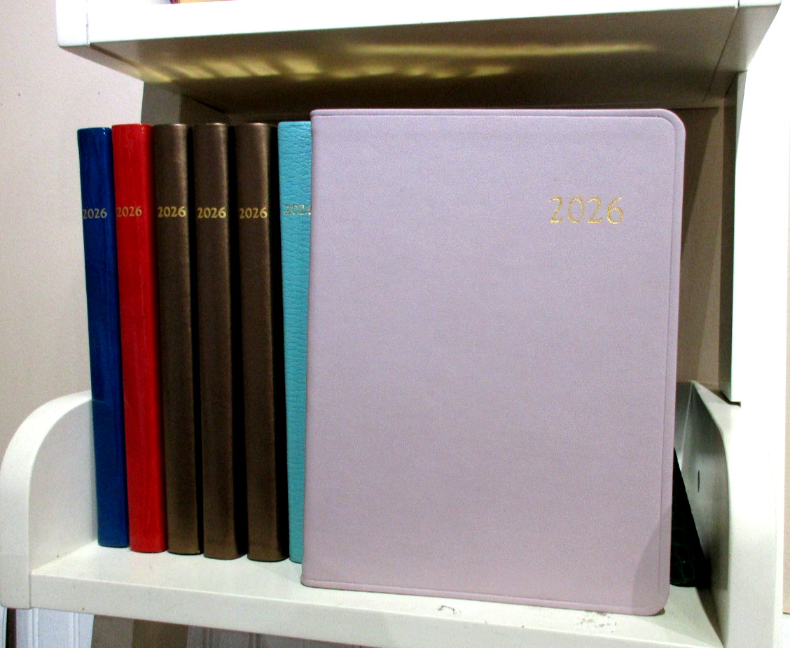 2026 Leather Datebook Desk Diary Planner Cover Graphic Image Lilac