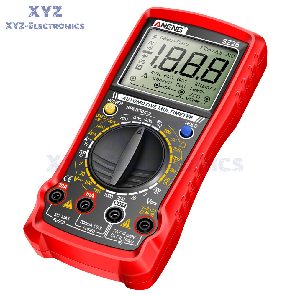 SZ26 Digital Multimeter 0-1000V 1999 Count AC/DC Car Overhaul Diode Resistance