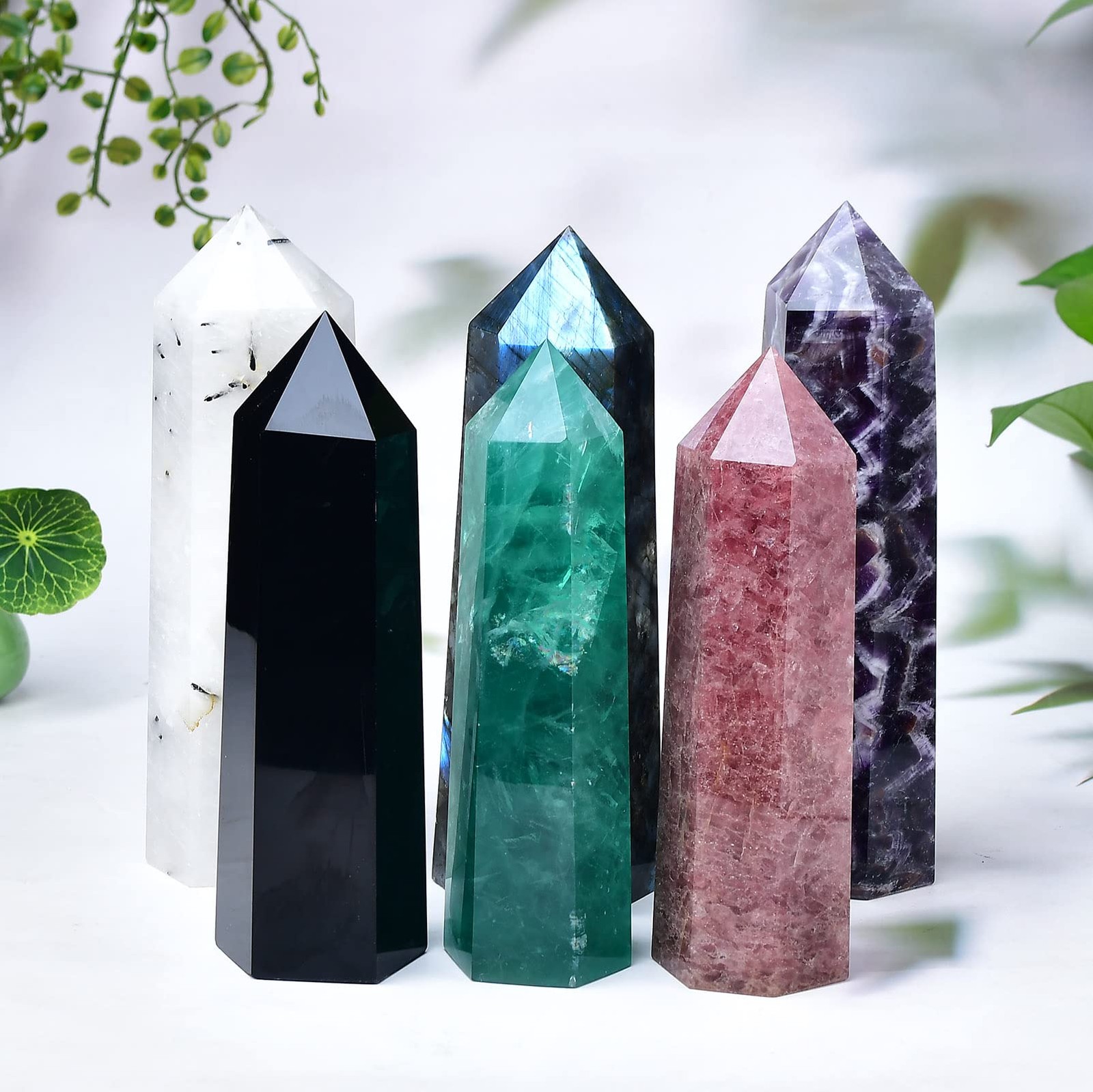 Fzbhro Black Obsidian Towers Large Crystal Point Obelisk 6 Faceted Healing