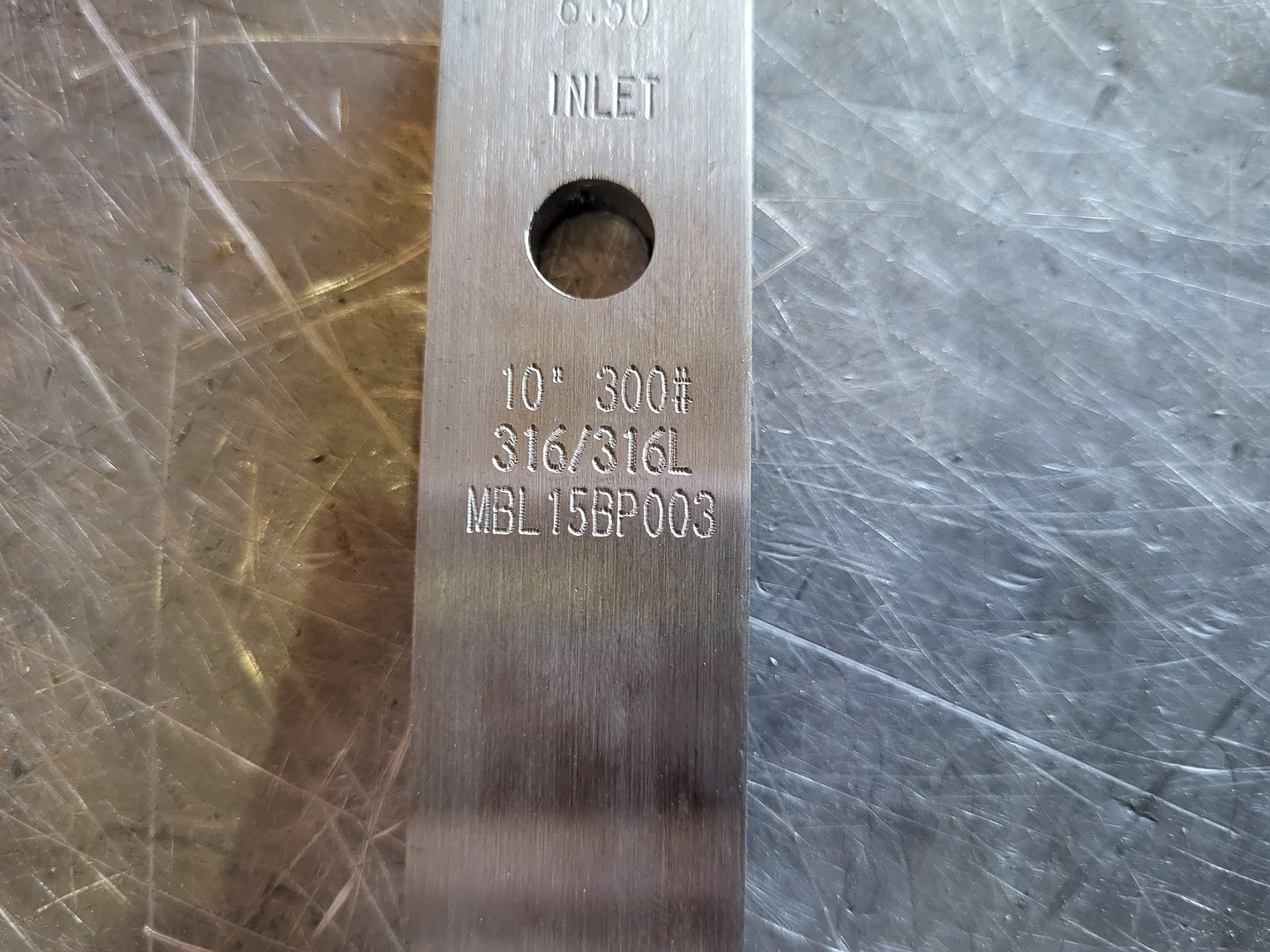 10″ 300 Orifice Plate 6.50 Inlet