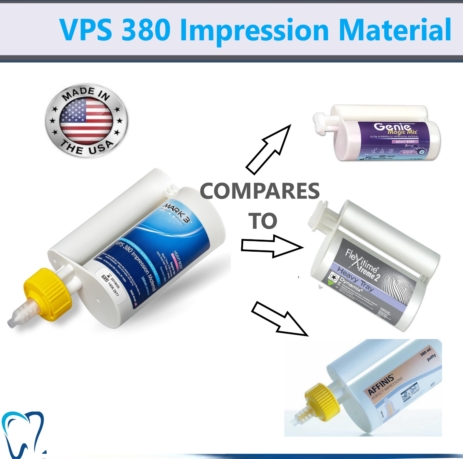 Dental HEAVY BODY FAST SET VPS Impression Material VIrtual 380 ml Refill Kit