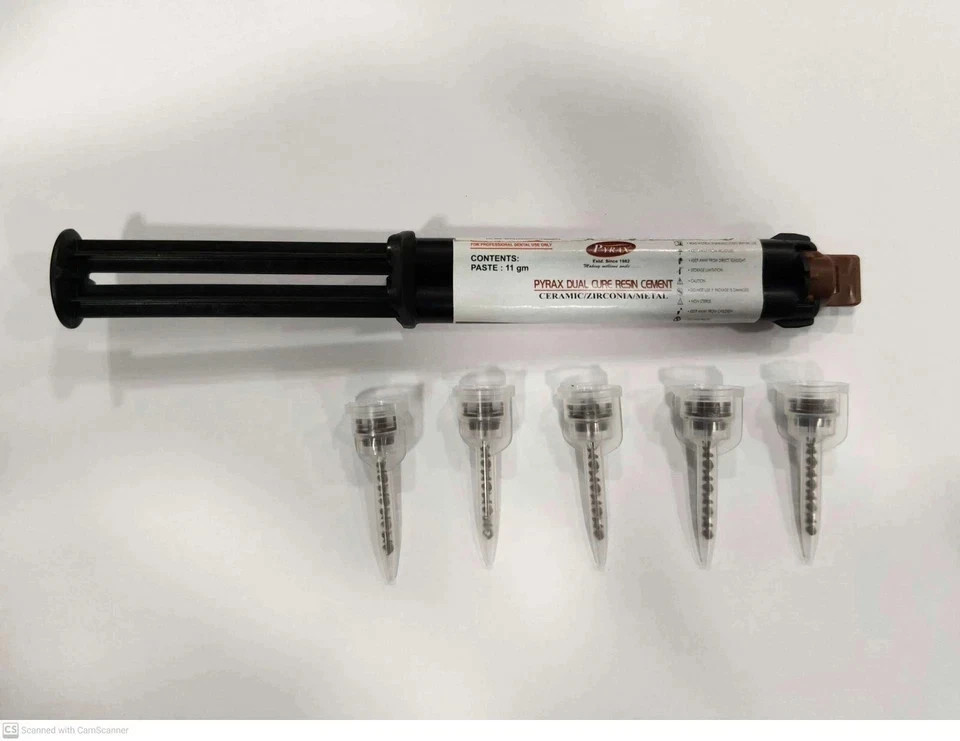 Resin Cement 11gm Syringe Pyrax Dental DUAL BOND DUAL CURE RESIN Strong Bonding
