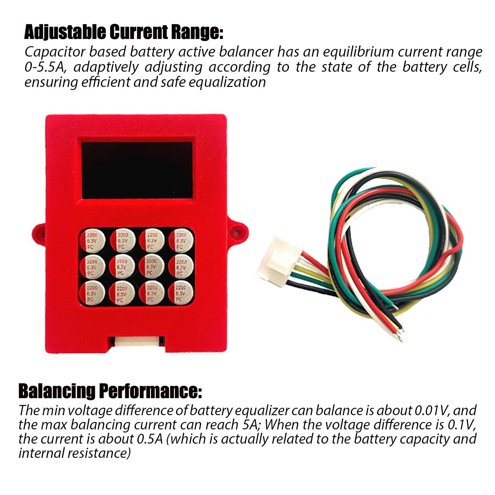 5A 4S LiFePo4 & NCM Active Battery Balancer, 12V, 0-5.5A Adaptive, Digital Vo…