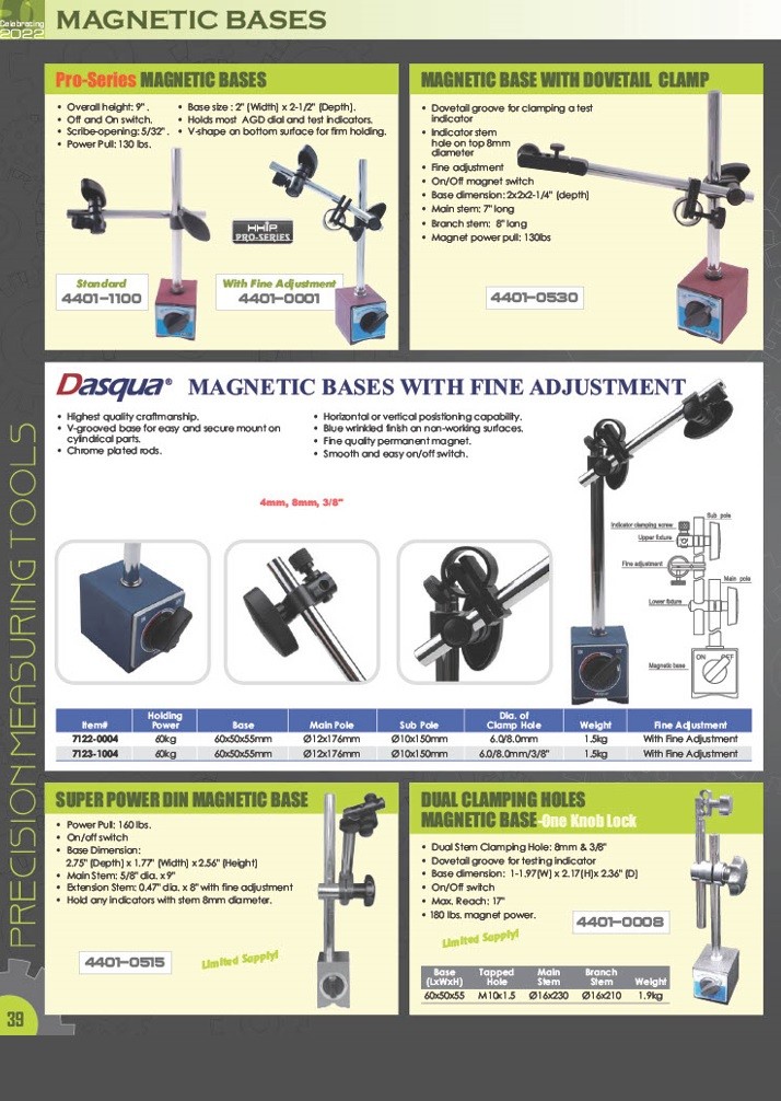 66 LBS PULL MAGNETIC BASE WITH FINE ADJUST ON TOP OF BASE (4401-0532)