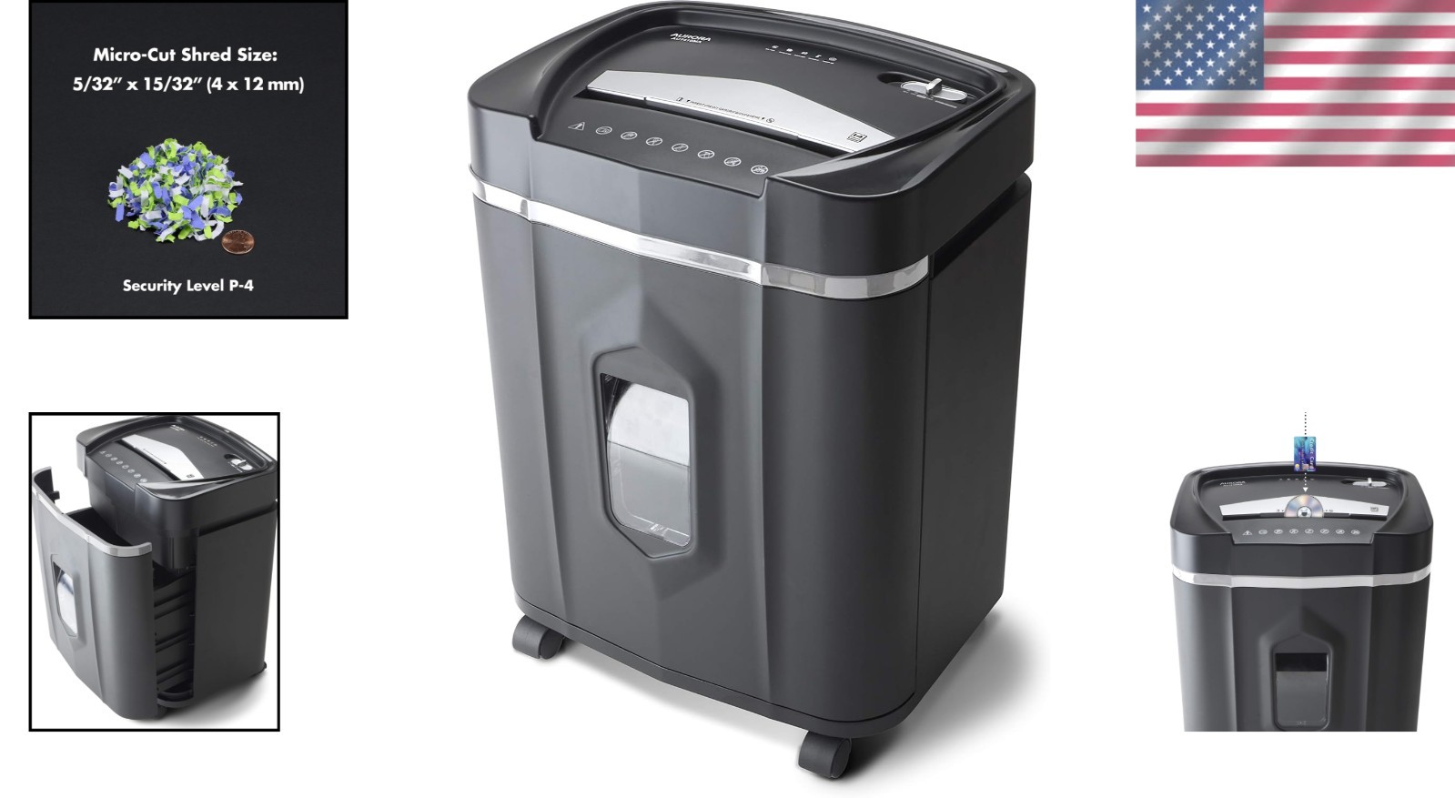High-Security 12-Sheet Micro-Cut Shredder – Continuous Operation, Whisper Quiet