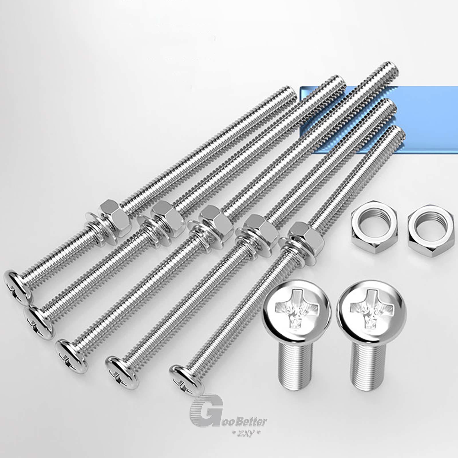 M2-M10 Pozi Pan Head Machine Screws Bolt With Nut Length 20mm-200mm long 304/A2