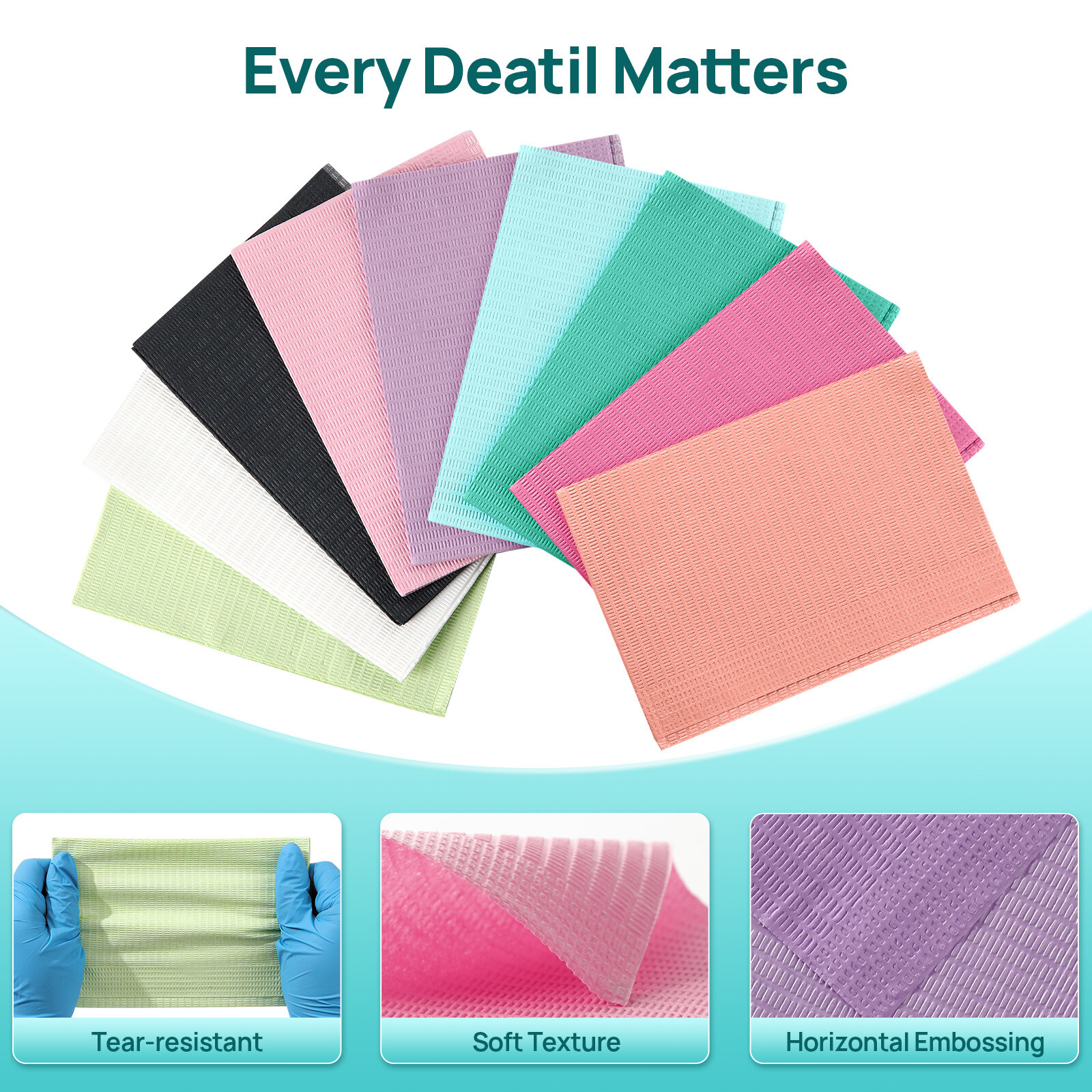 JMU Disposable Waterproof Three Layers Dental Bibs 13″x18″ 50-500pcs