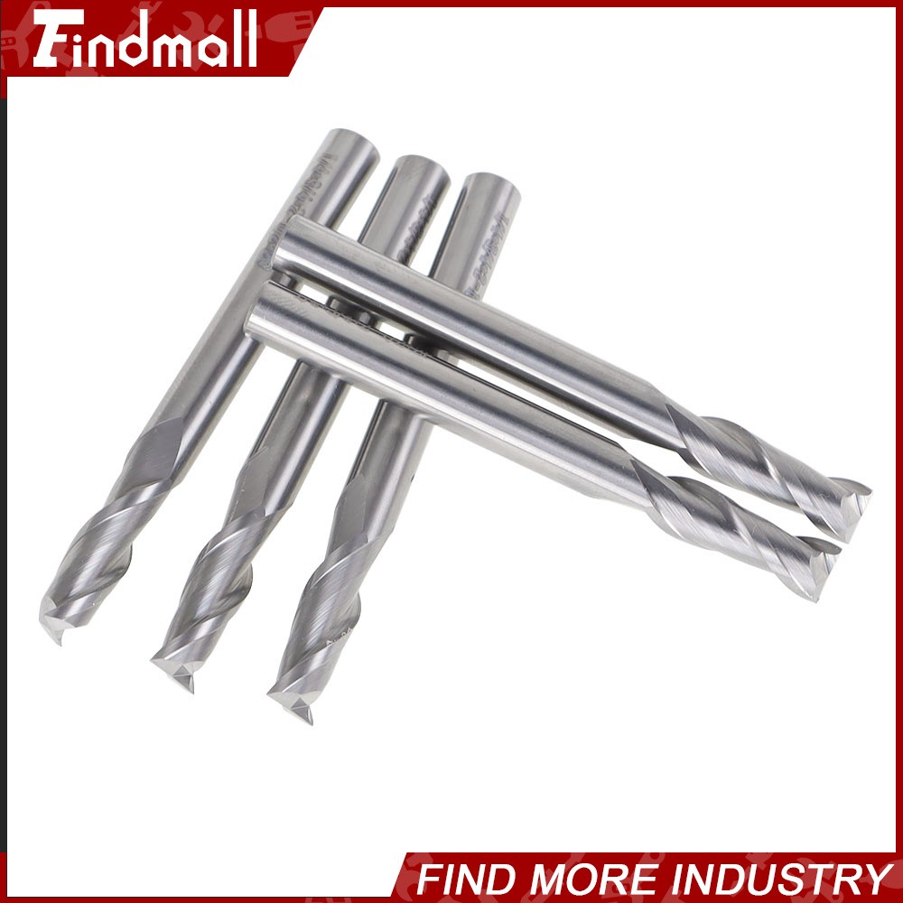 Findmall 5 PCS 1/4″ 2 FLUTE CARBIDE END MILL