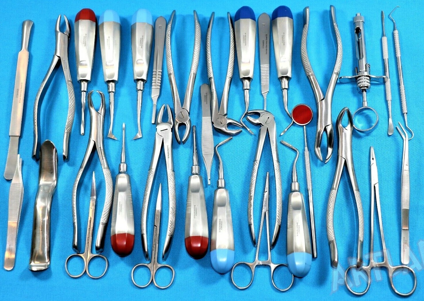 NEW GERMAN 72 PC ORAL SURGERY DENTAL EXTRACTING ELEVATORS FORCEPS INSTRUMENT KIT