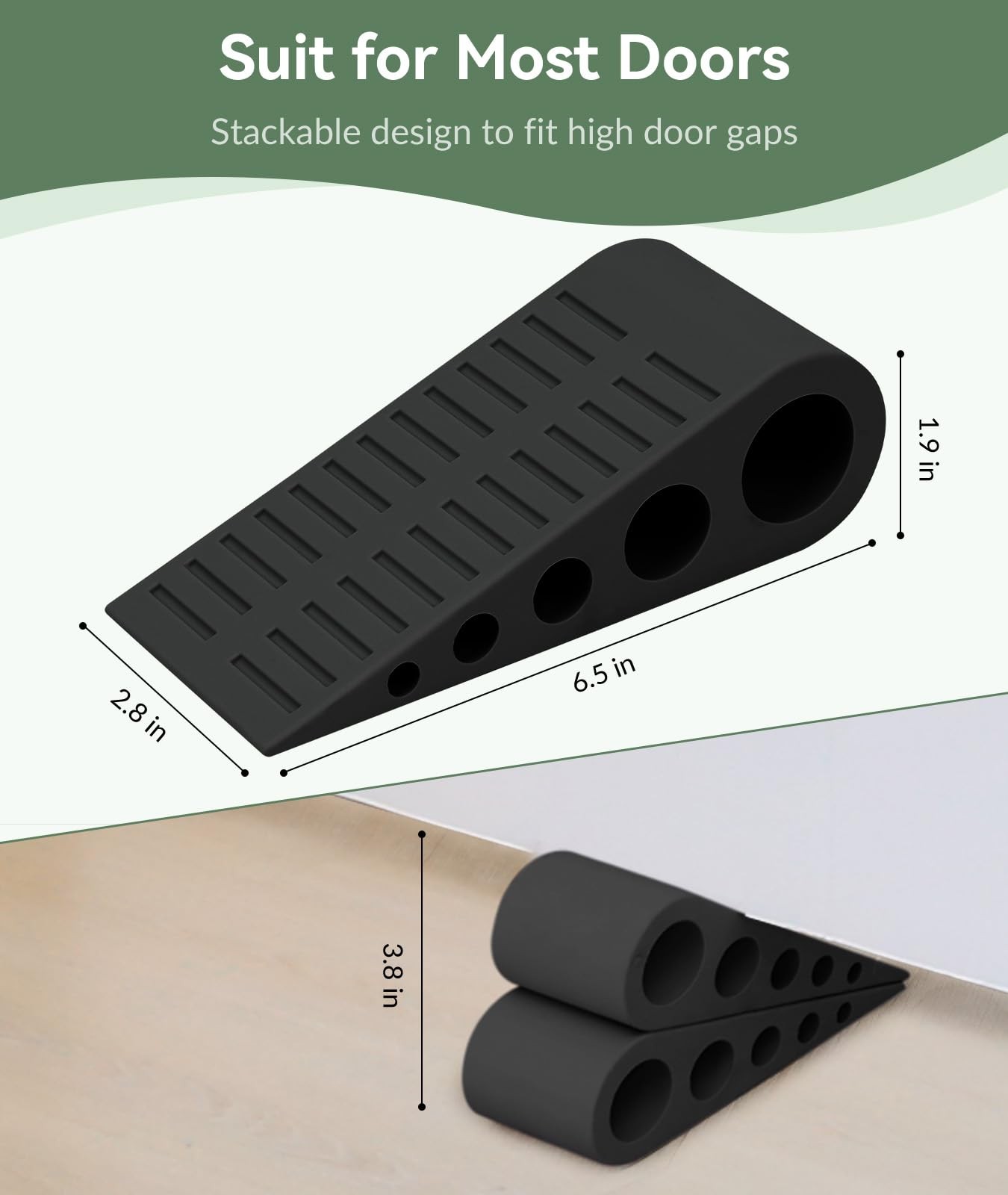 1.9 Inches Heavy Duty Door Stopper, 2 Pack Rubber Door Stop, Door Stoppers..