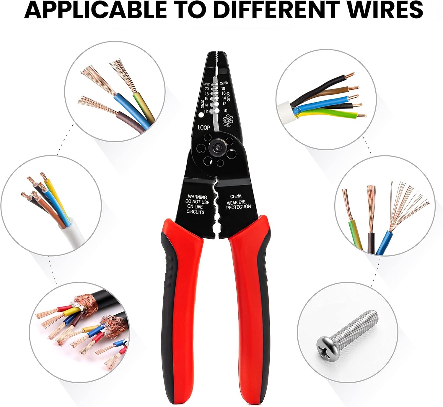 KAIWEETS Wire Stripper 10-22 AWG Splicer Cable Red and Black