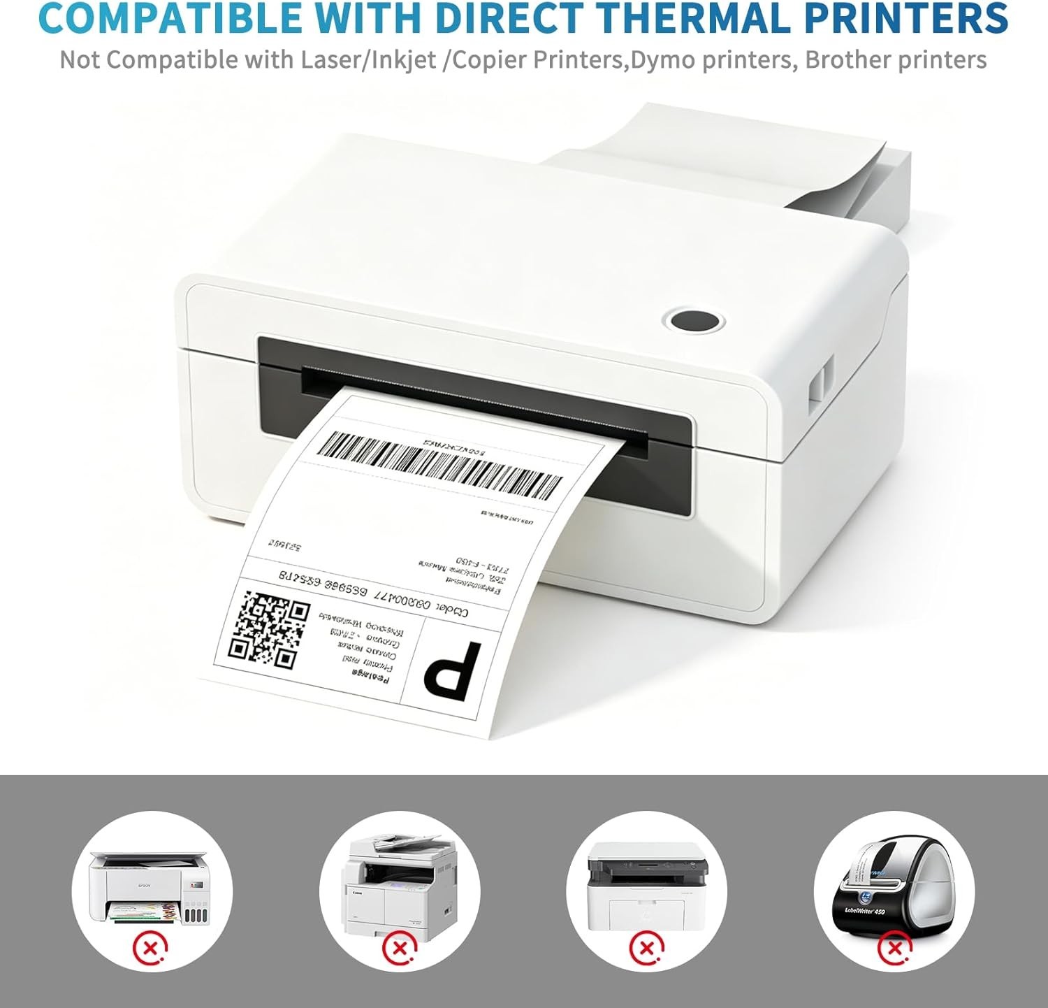 Fanfold 4×6 Shipping Labels – 500 Count Direct Thermal for Efficient Labeling