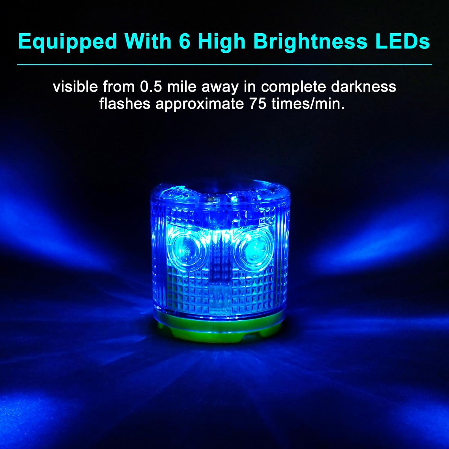 Solar Strobe Warning Light IP54 Waterproof LED Flashing Safety Light Bright Warn