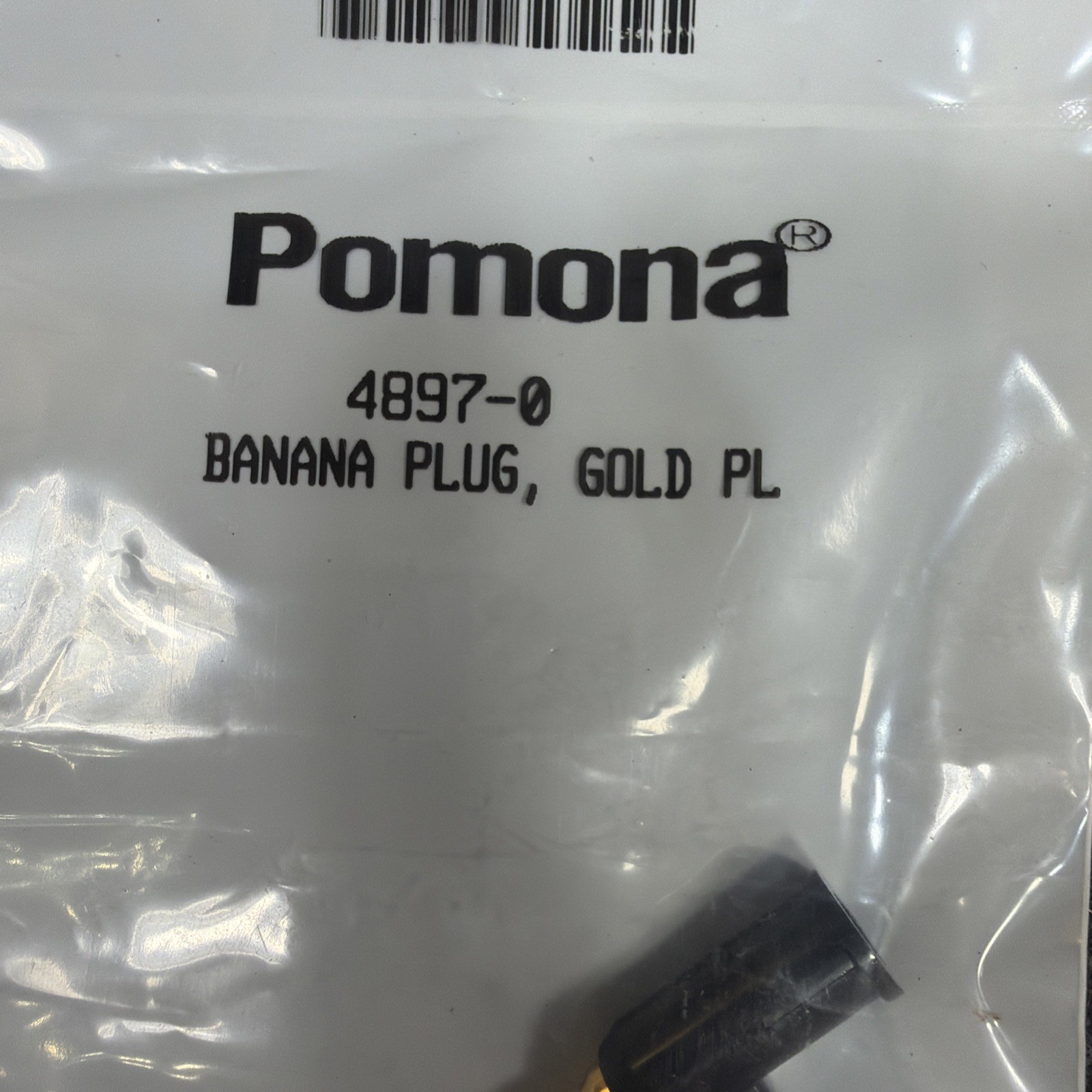 Pomona 4897-0 Banana Plug Solderless & Stackable 15 A Black & Red (Qty. 4)