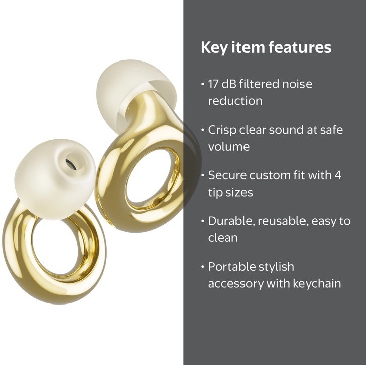 Loop Experience 2 GOLD Earplugs, 17dB Hearing Protection for Loud music & Events