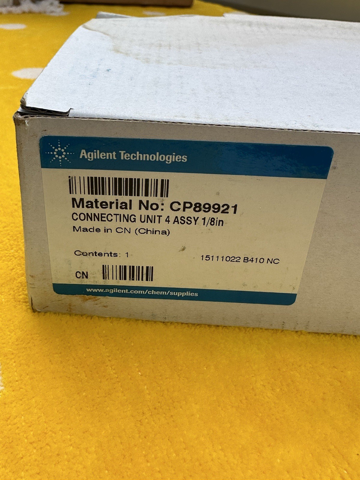 Agilent Technologies CP89921 Connecting Unit 4 Assy 1/8in – New In Box