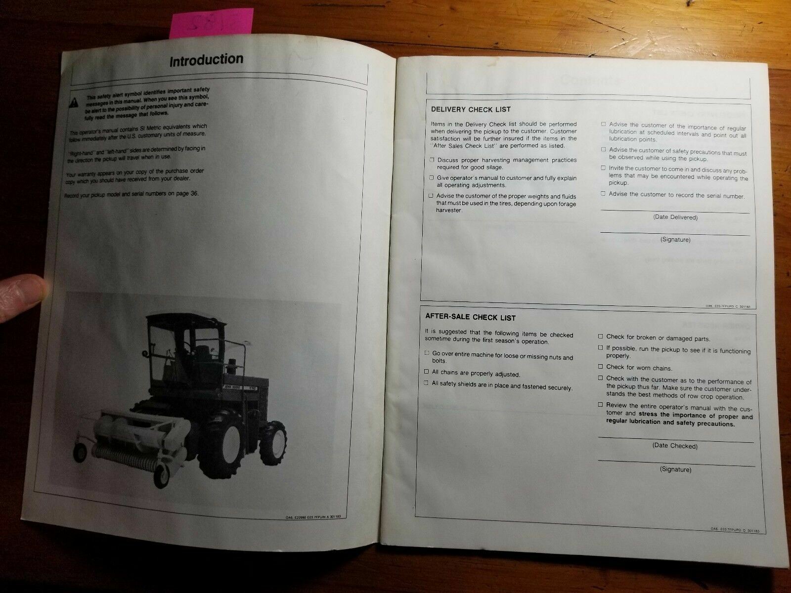 John Deere 5.5′ (1.7M) & 7′ (2.1M) Windrow Pickups Owner Operator’s Manual 1/84