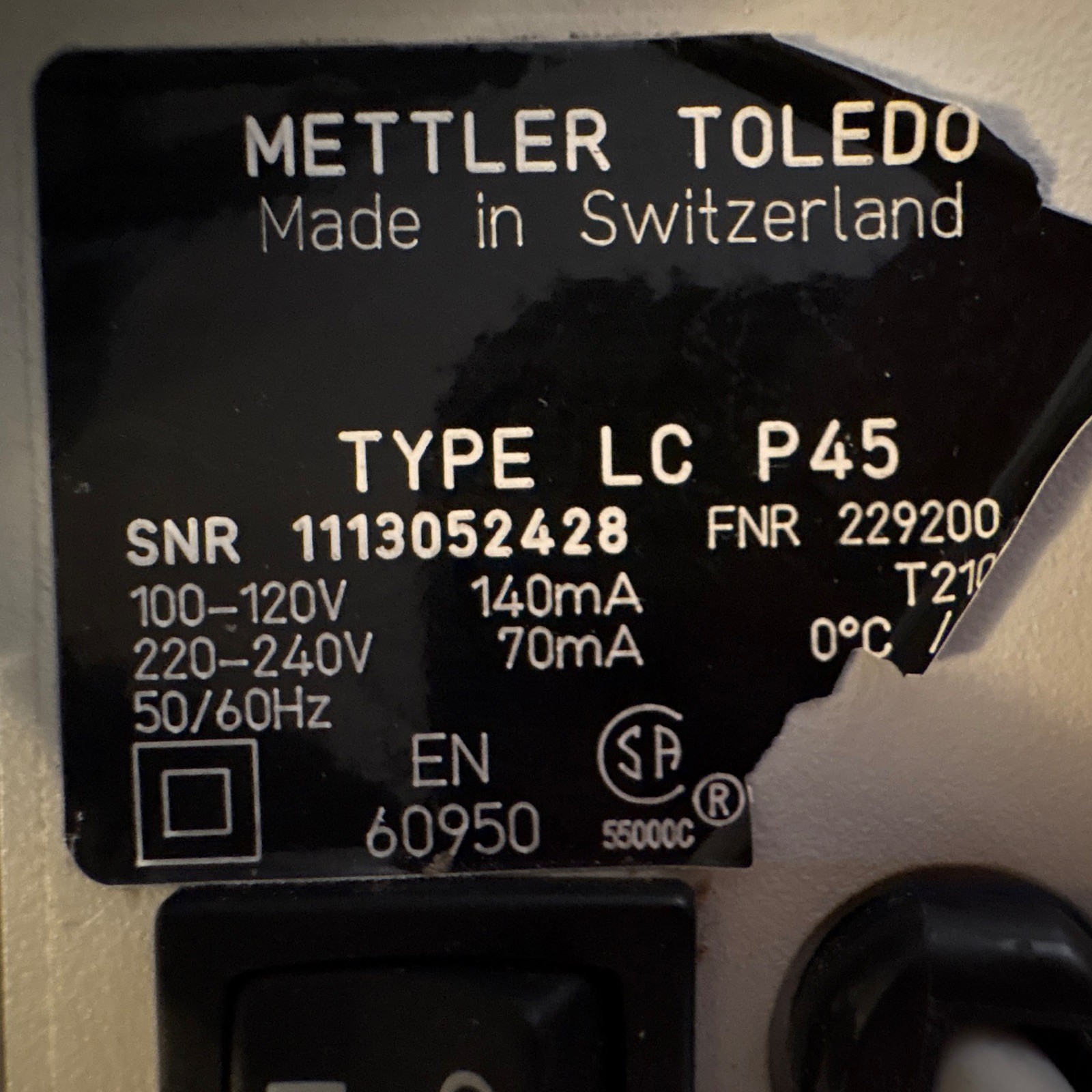 Mettler Toledo LC-P45 (LC P45) Lab Scale/Balance Printer for Physical Laboratory