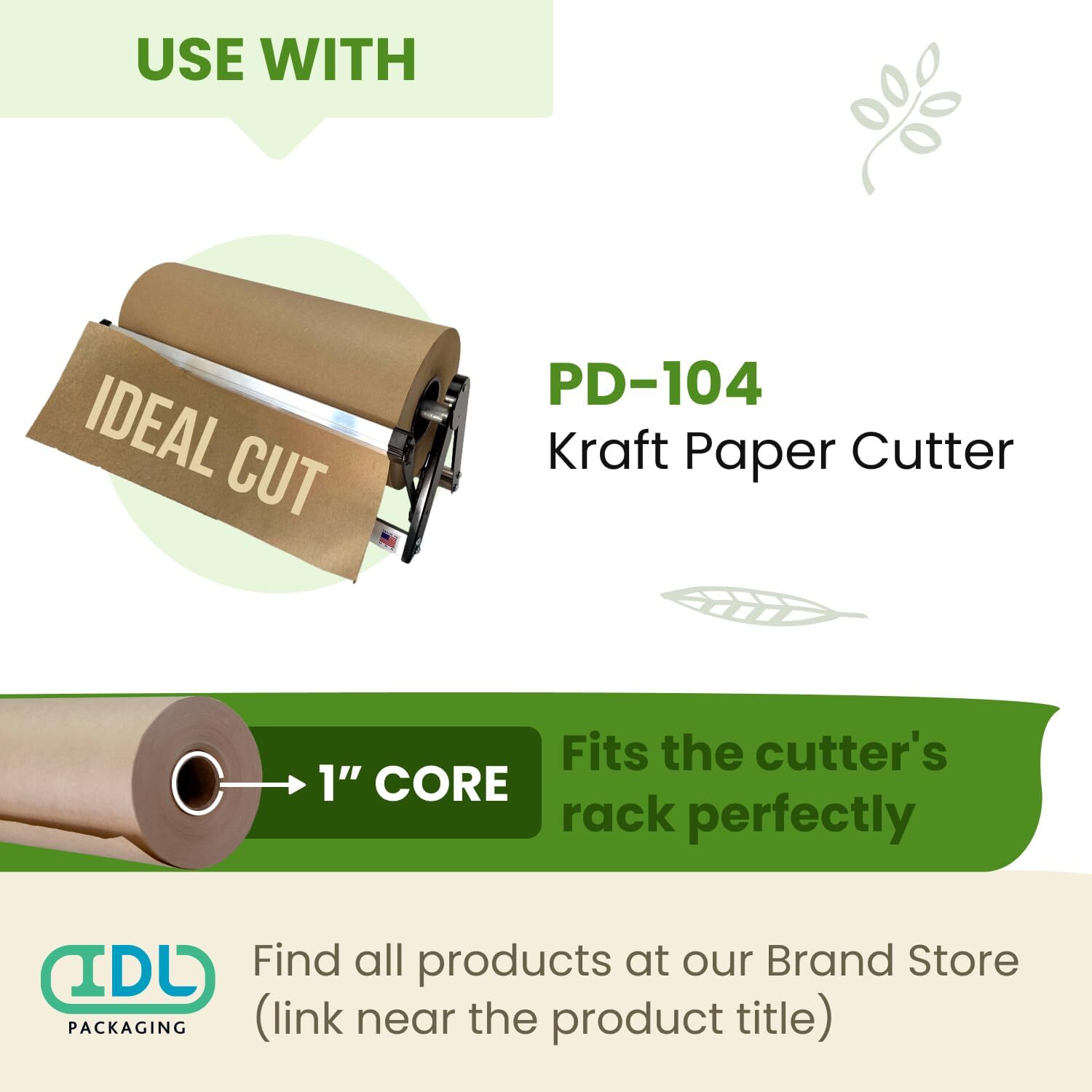 IDL Packaging 36″ x 180 feet (2160 inches) Brown Kraft Paper Roll, 30 lbs (Pa…