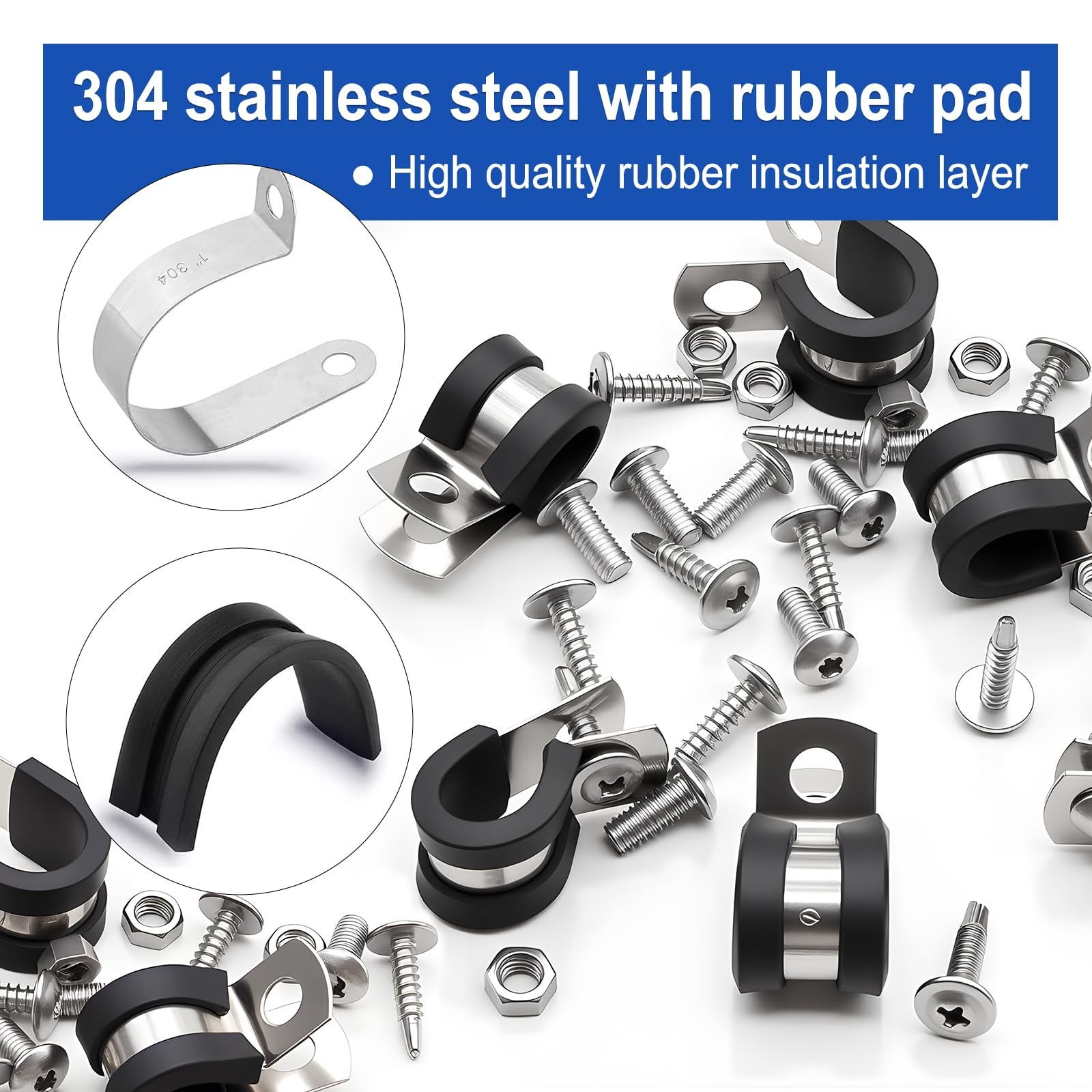 Taiss 136PCS Cable Clamps Assortment Kit Kit,