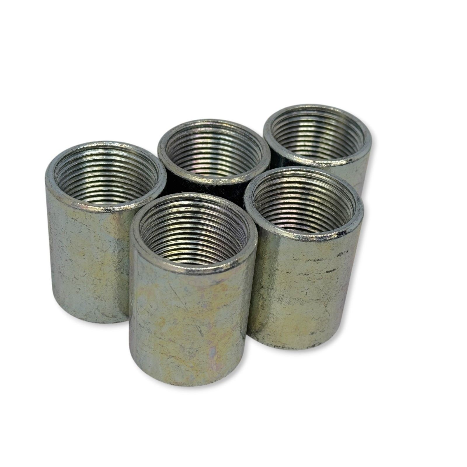 LOT of 5 EC USA 1″ Rigid Conduit Couplings, Galvanized Steel, UL/CSA Listed