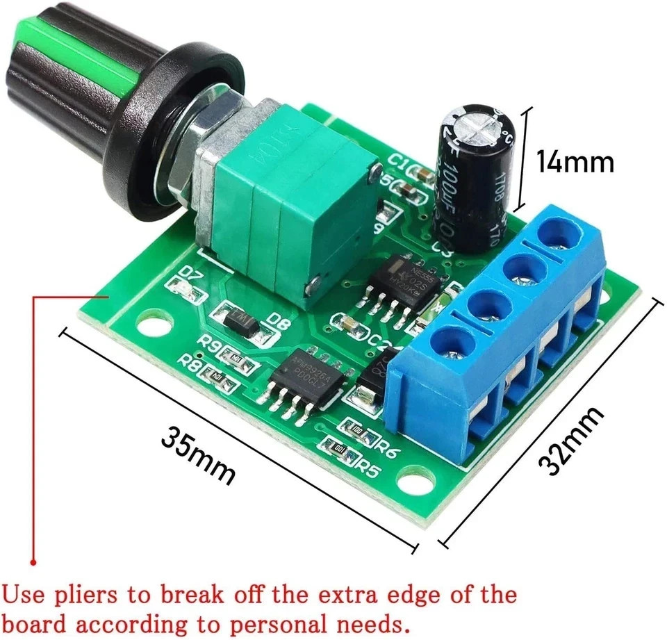 2pcs PWM Low Voltage Motor Speed Controller DC 1.8V 3V 5V 6V 12V 2A 1803BK 18..