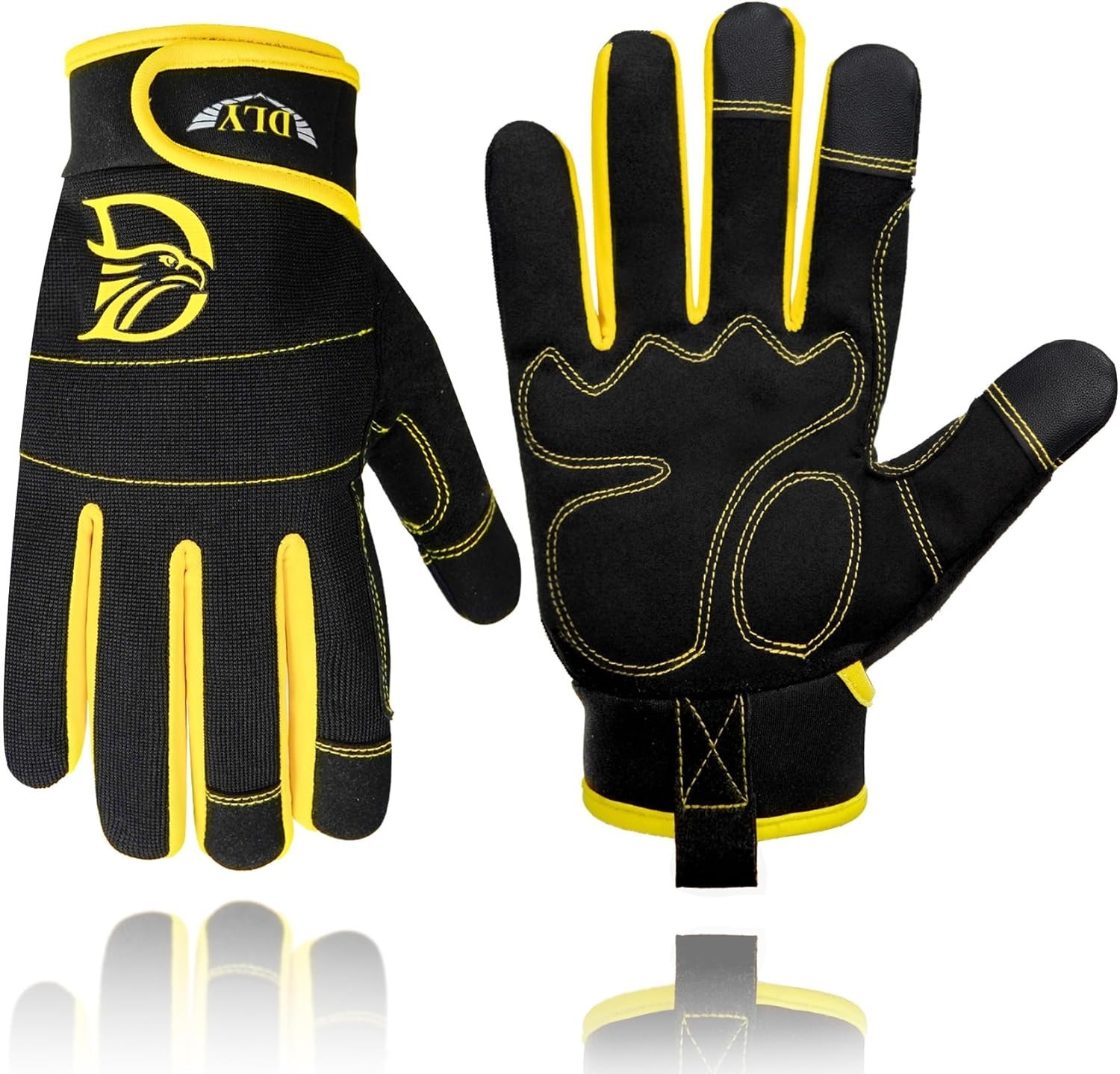 Durable Synthetic Leather Work Gloves with Impact Protection for Outdoor Use