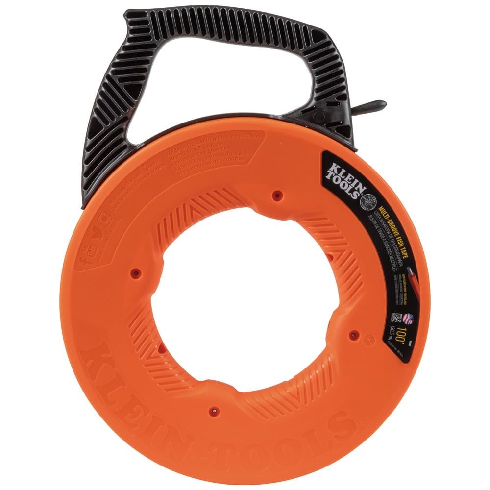 Klein Tools 56383 Non-Conductive Electrical Fish Tape Fiberglass 100-Foot