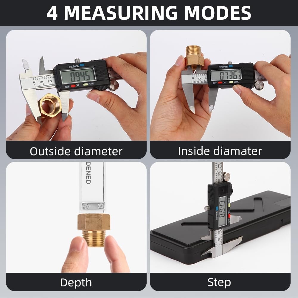 Digital Vernier Caliper Stainless Steel LCD Inch MM Measuring Tool (150mm/6inch)