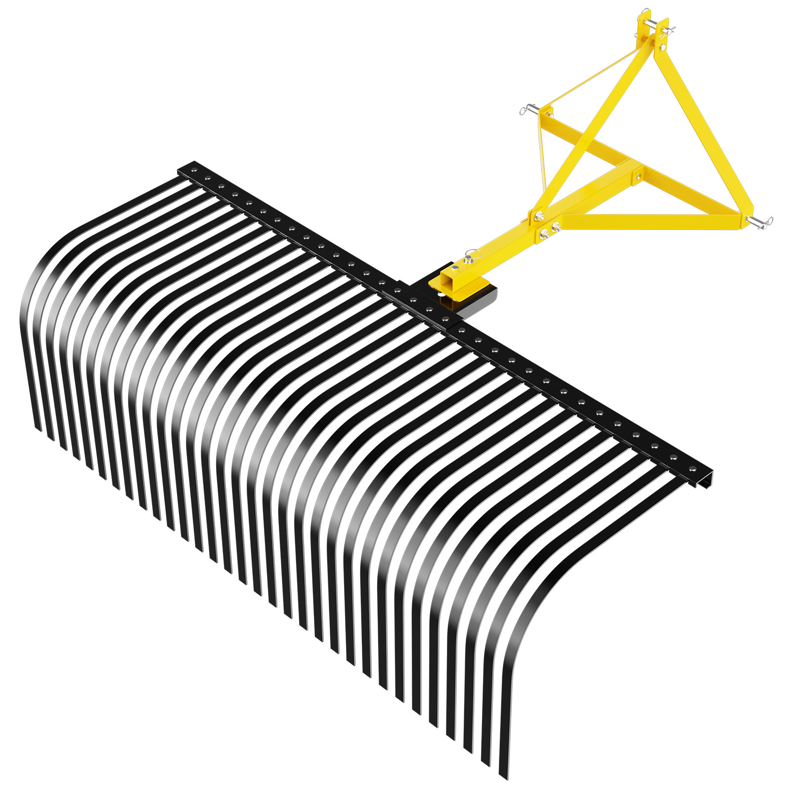 3-Point 60”Landscape Rock Rake Soil Garden Tool for Cat 1 Campact Tractor Heavy