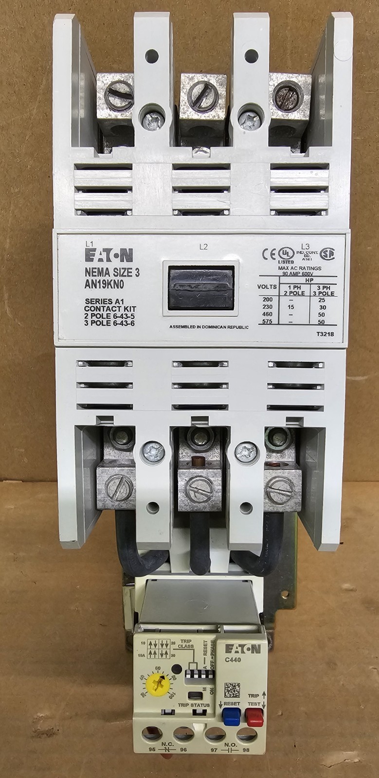 Eaton AN19KN0A5E100 90A NEMA Size 3 Starter