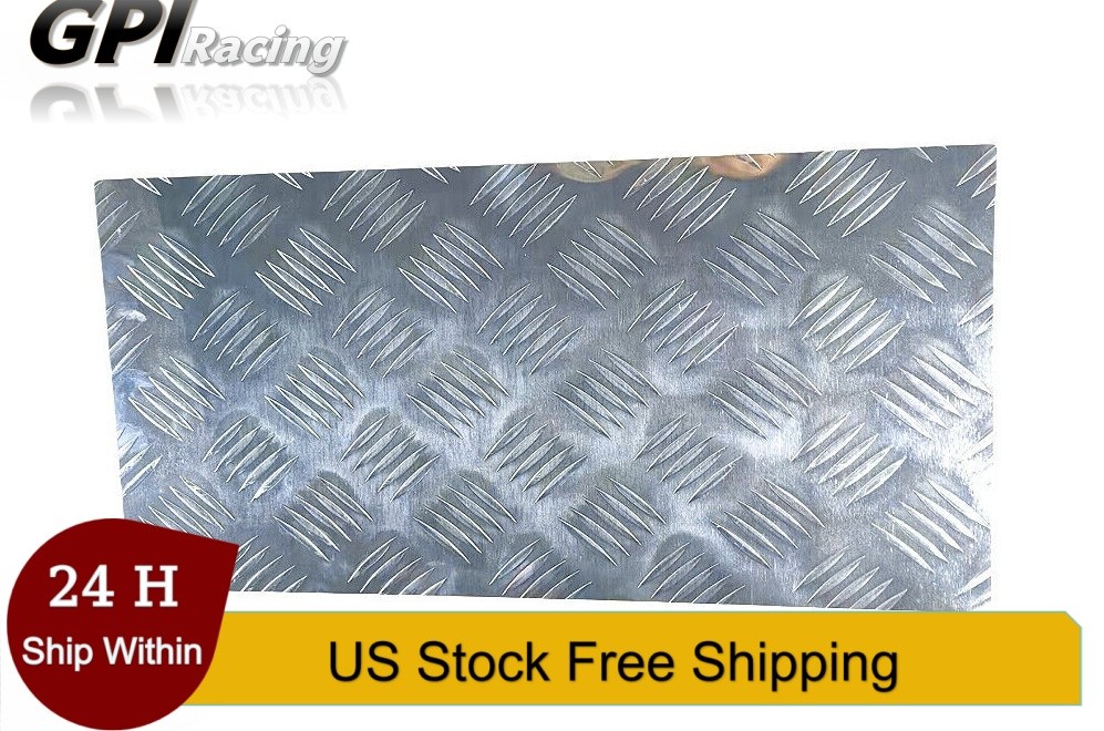 12″x24″ Silver 5 Bar Tread Aluminum Diamond Plate Sheet 305x610mm Trailer RV