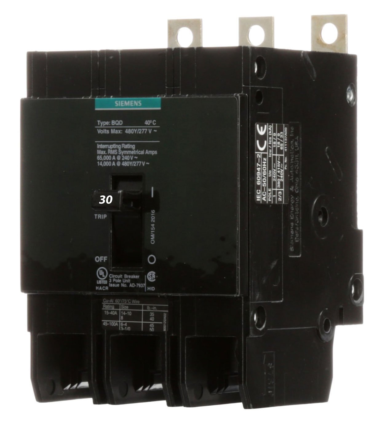 BQD330 – Siemens – 30 Amp Molded Case Circuit Breaker