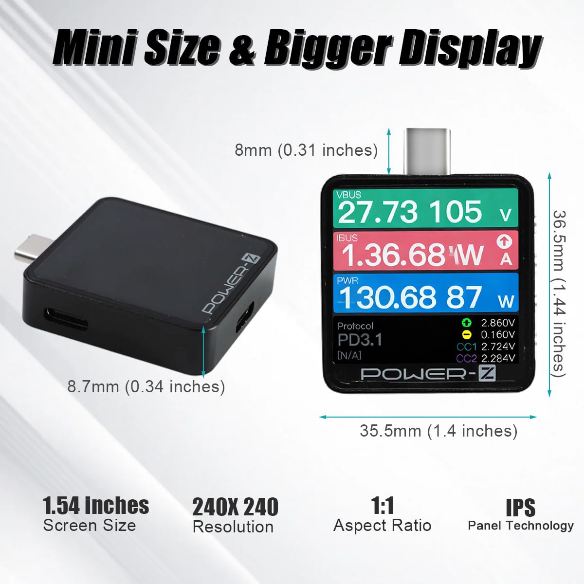 USB C Tester, Latest Upgrade with PD3.2 240W, Compatible with Power-Z KM003C, Di