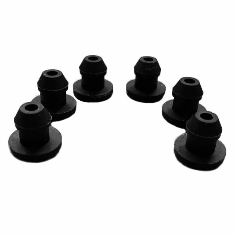 Black Snap-on Hole Plug 2.5mm~30mm Silicone Rubber Blanking End Caps Tube Pipe