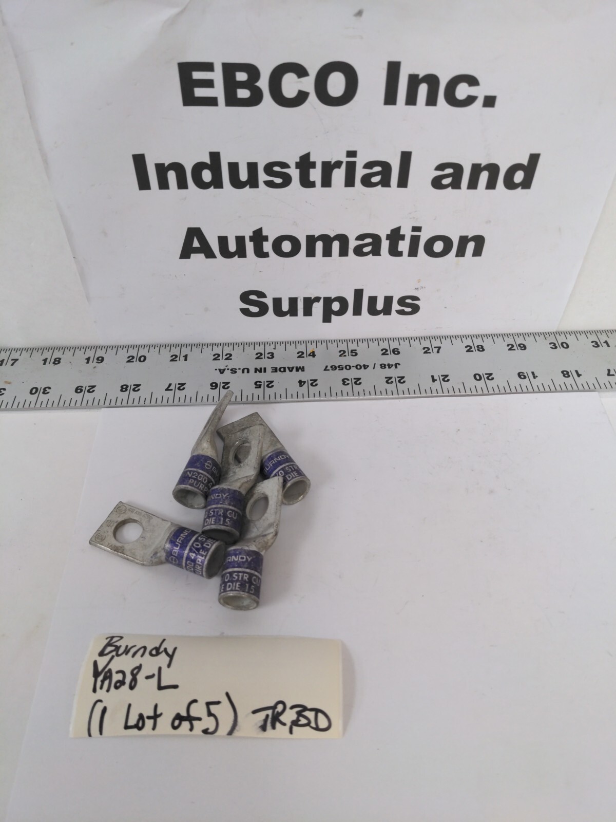 BURNDY N200 4/0 STR CU PURPLE DIE 15 COMPRESSION LUG YA28-L