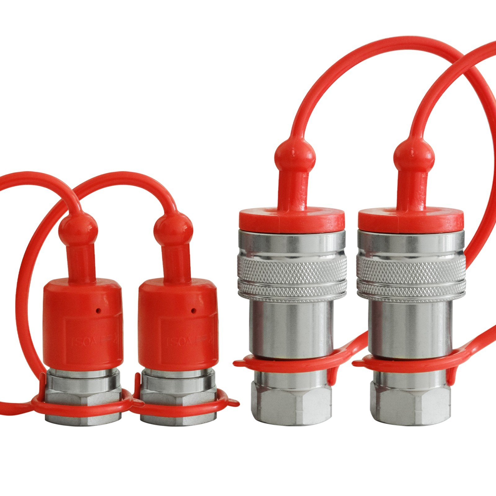 1/2″ Ag Hydraulic ISO 5675 Quick Connect Tractor Couplers with Dust Cap – 4 SET