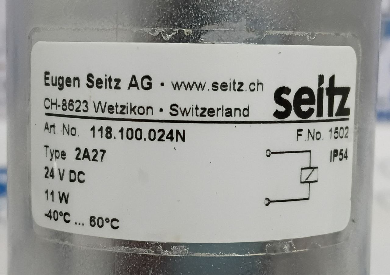 Eugen Seitz AG 117 497 00 117 Solenoid Valve Wetzikon 118 105 024N 2A27 24VDC