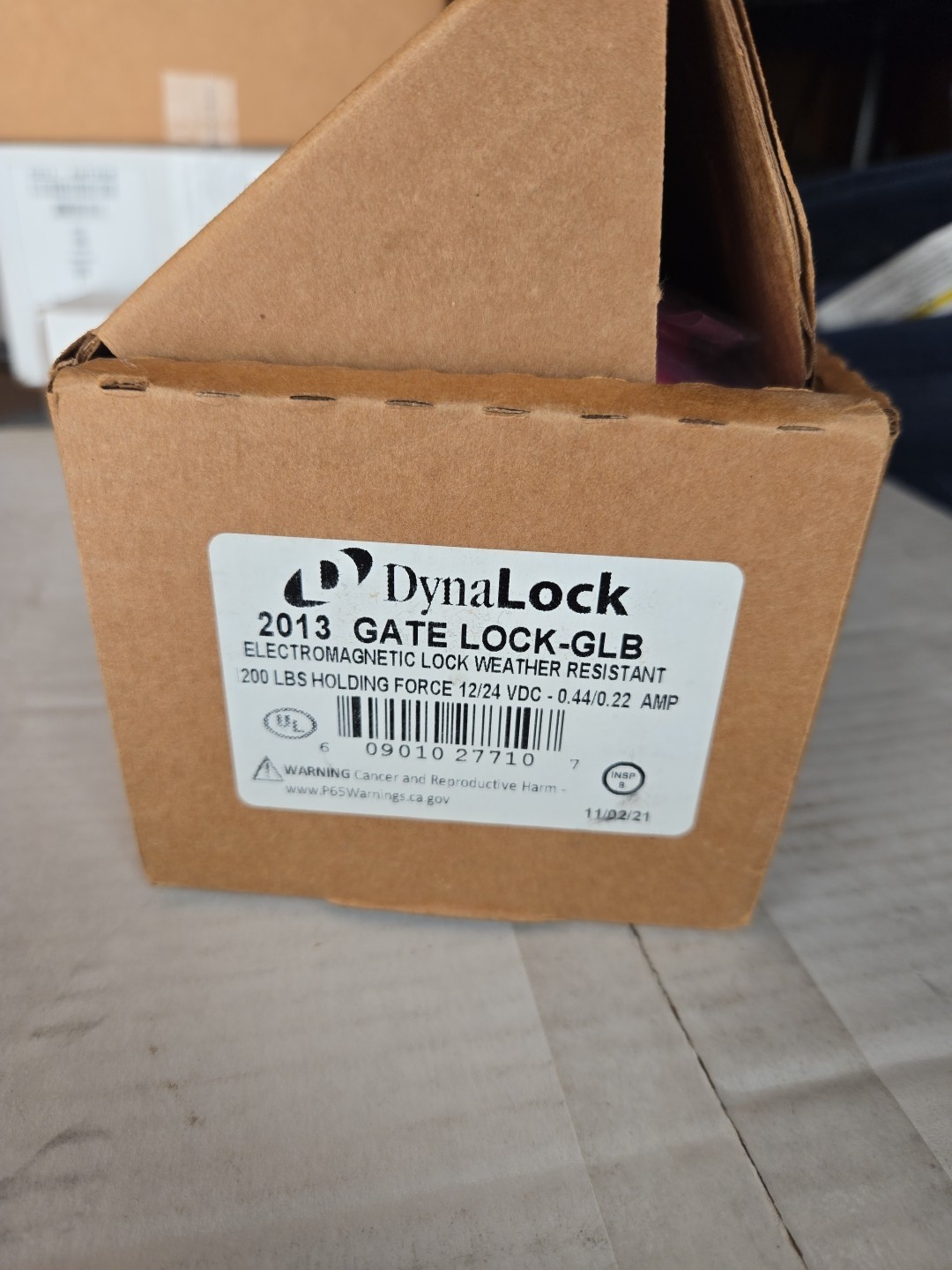 Dynalock 2013-GLB Electromagnetic Gate Lock 12/24 VDC New 1200 Lbs
