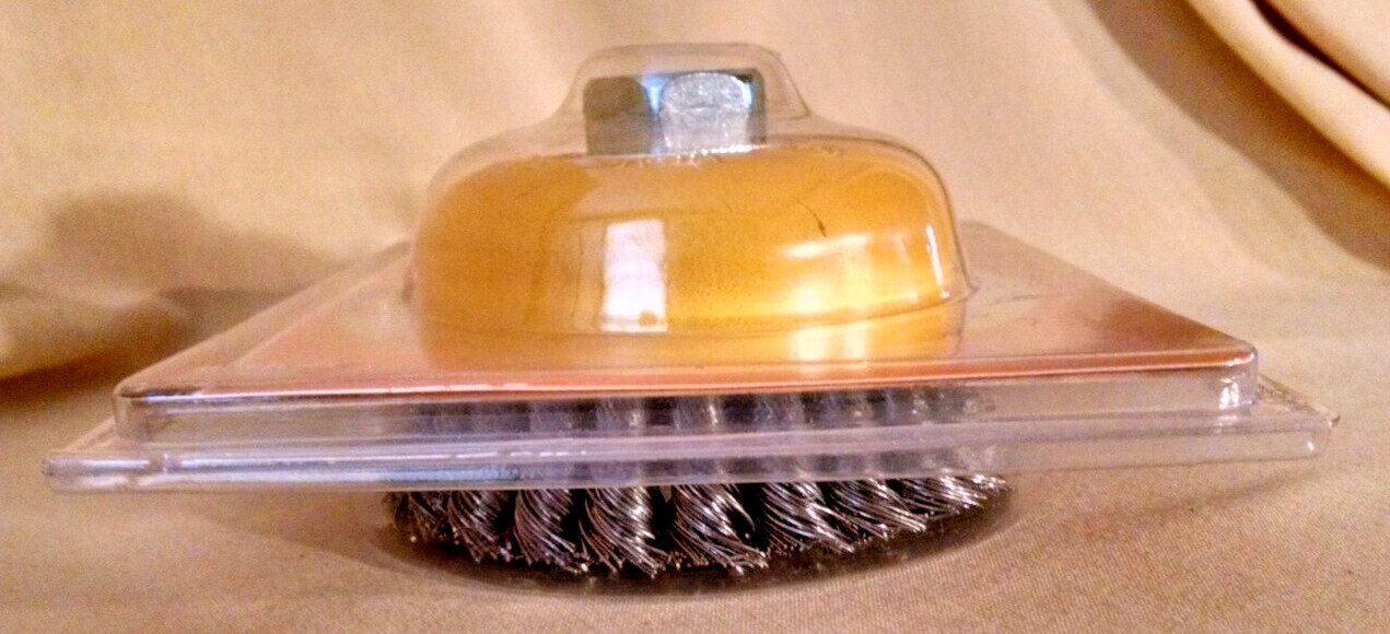 TWISTED WIRE CUP BRUSH 4 INCH NEW OLYMPIA TOOLS 400-509-0796 0.5 MM RPM 8500.