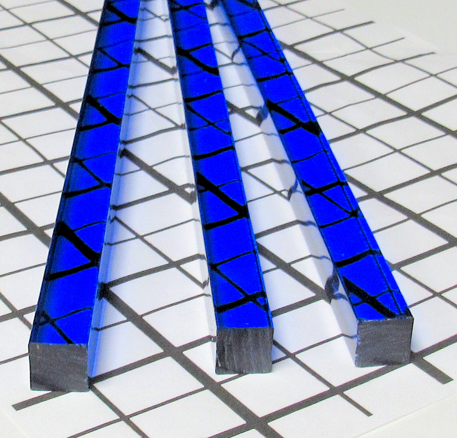 3 PC 1/2” x 1/2″ x 12” INCH LONG SQUARE CLEAR BLUE ACRYLIC TRANSLUCENT ROD .50″